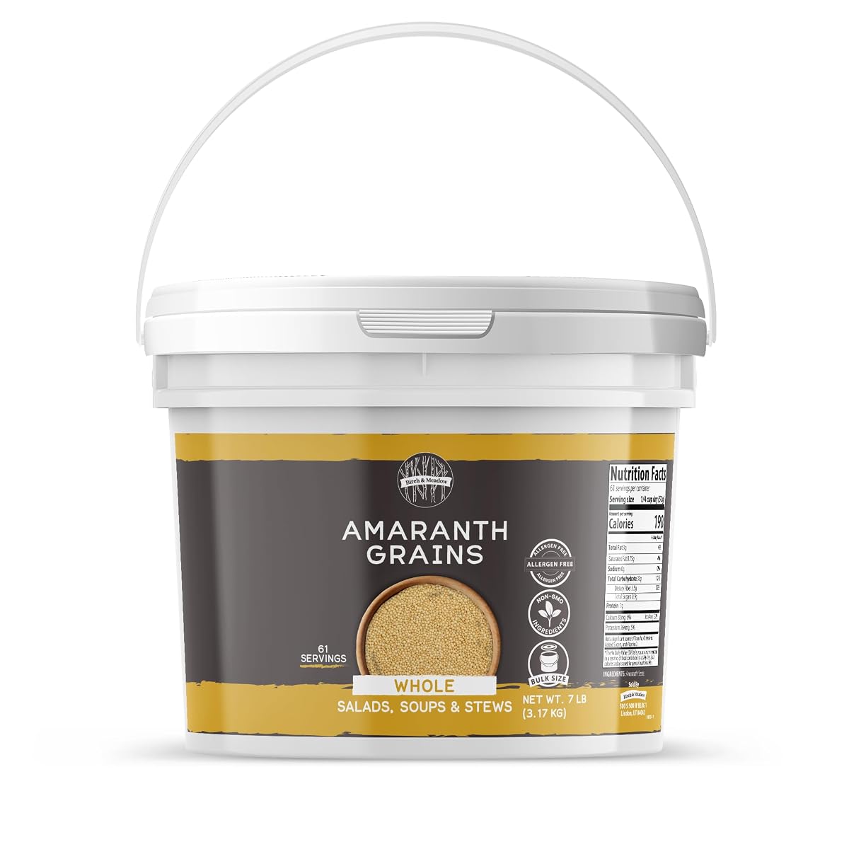 Birch & Meadow 1 Gallon Whole Amaranth Grains, Non Gmo