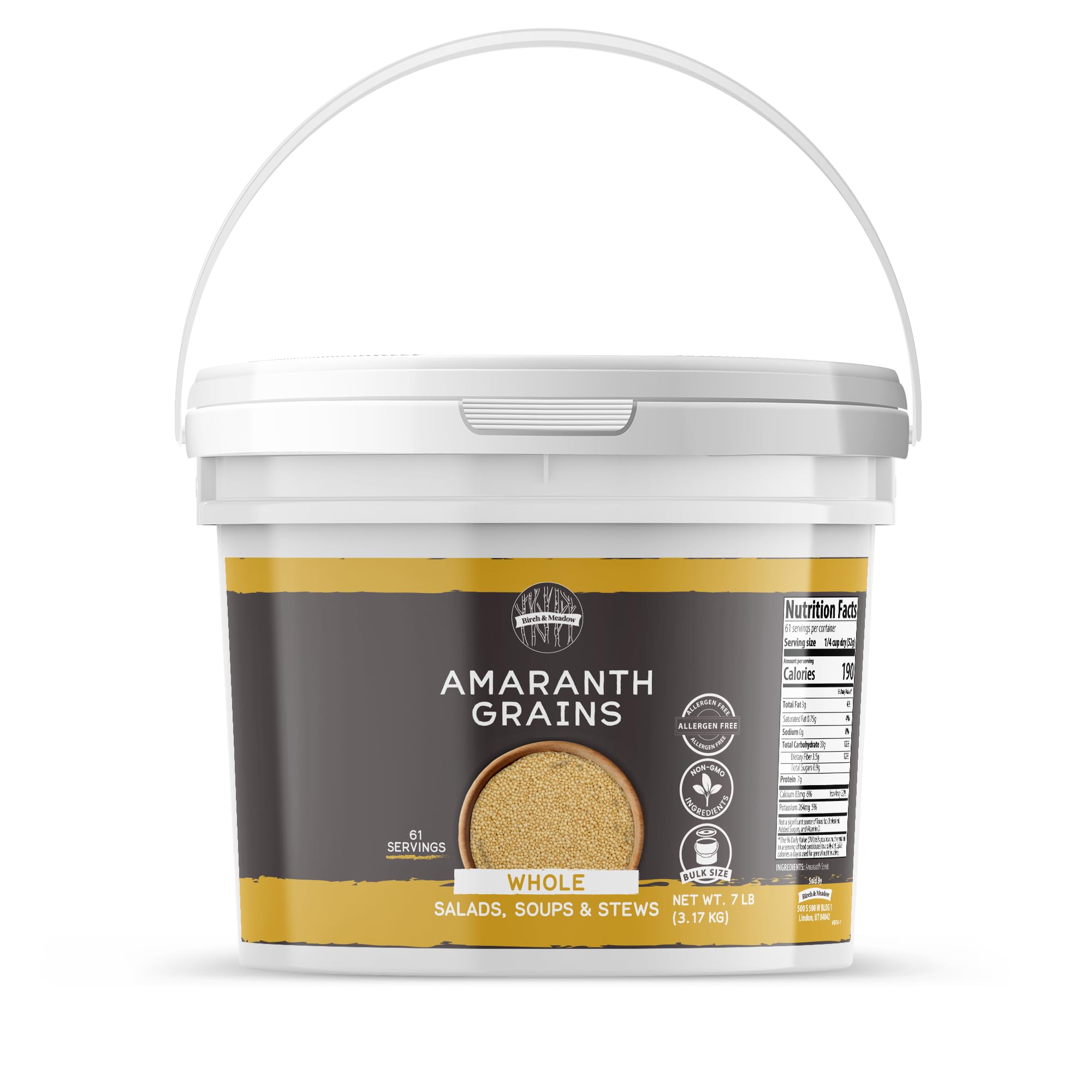 Birch & Meadow 1 Gallon Whole Amaranth Grains, Non GMO, Allergen Free