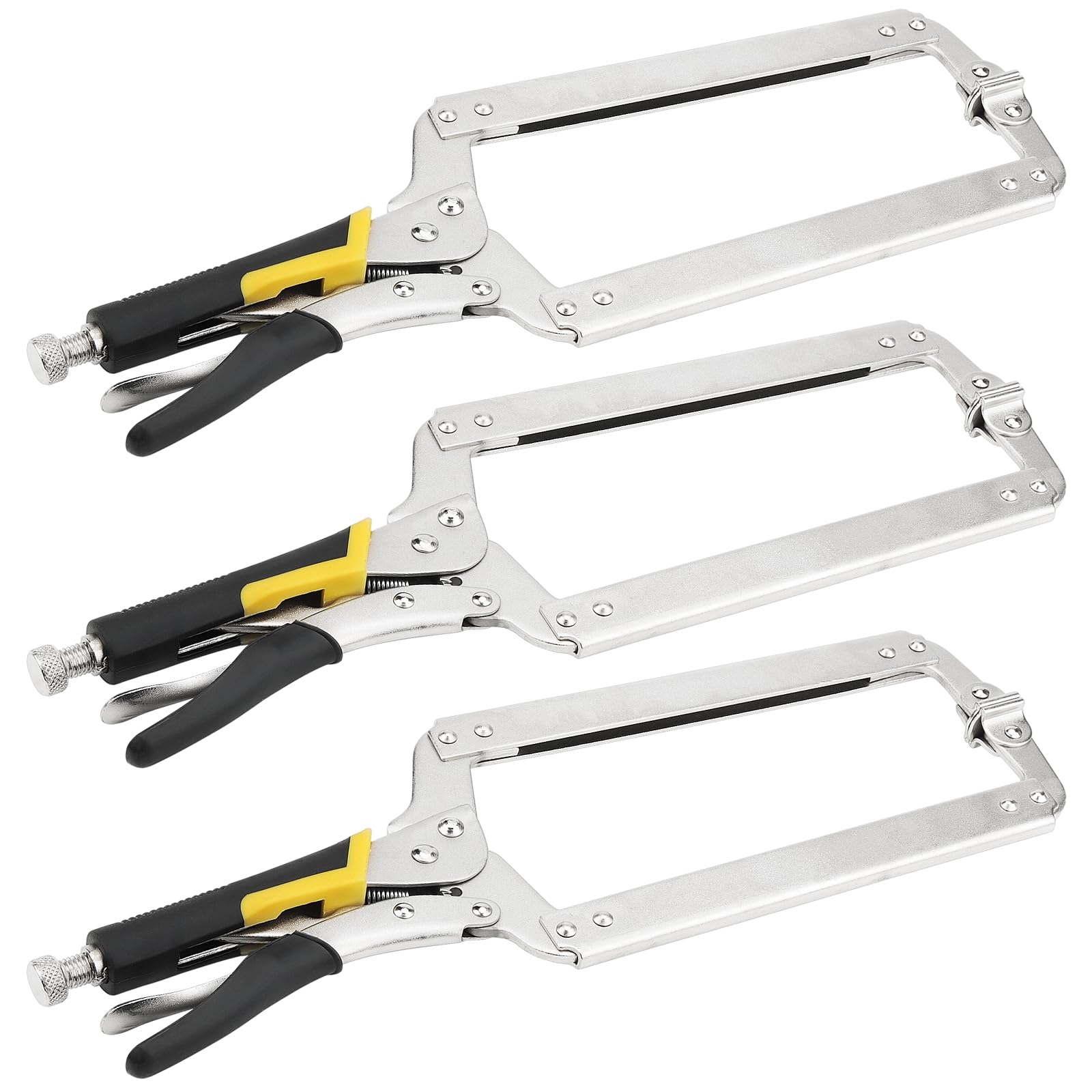 3 abrazaderas C de 18 pulgadas, abrazaderas de cara de metal, apertura ajustable, bloqueo de soldadura tipo C, abrazaderas de madera para carpintería