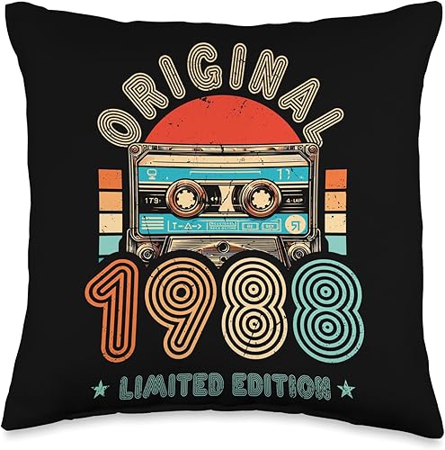 Miniatura 5 de Retro Edición Limitada 1988 Cassette Cinta 36 Cumpleaños Almohada