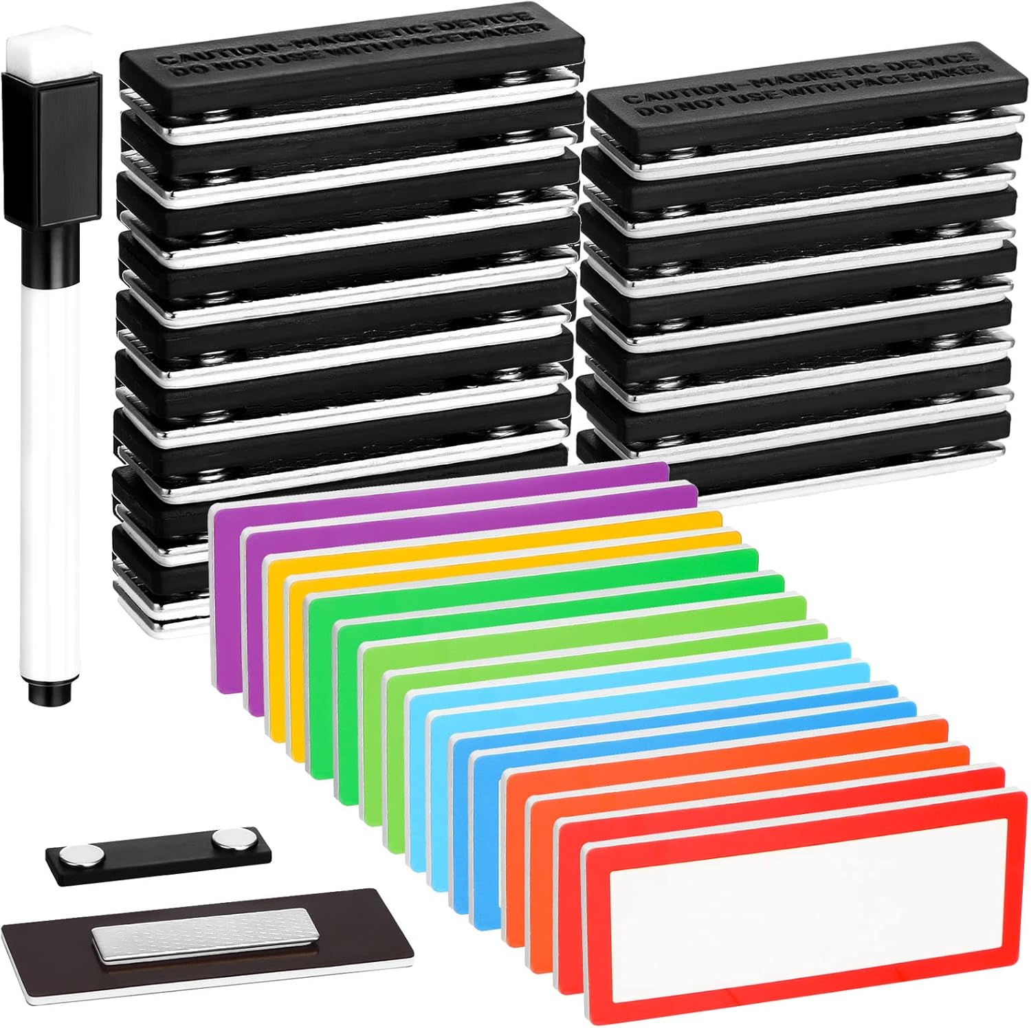 32 Pcs Name Tags Set Dry Erase Labels