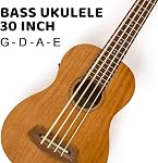 Bass Ukulele,Kmise 30 Inch Electric Acoustic Bass Ukelele Mahogany Ukelele for Professionals with Gig Bag Picks Wrench
