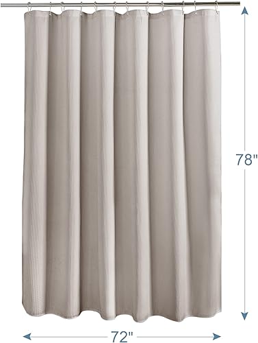 Miniatura 8 de AmazerBath Cortina de ducha de tela resistente con tejido de gofre, cortinas de ducha de calidad de hotel, 72 x 78 pulgadas (caqui)