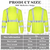 Vista 2 de Amylove 4 piezas de camisa de seguridad de manga larga reflectante de alta visibilidad, camisas de trabajo de construcción para hombres y mujeres