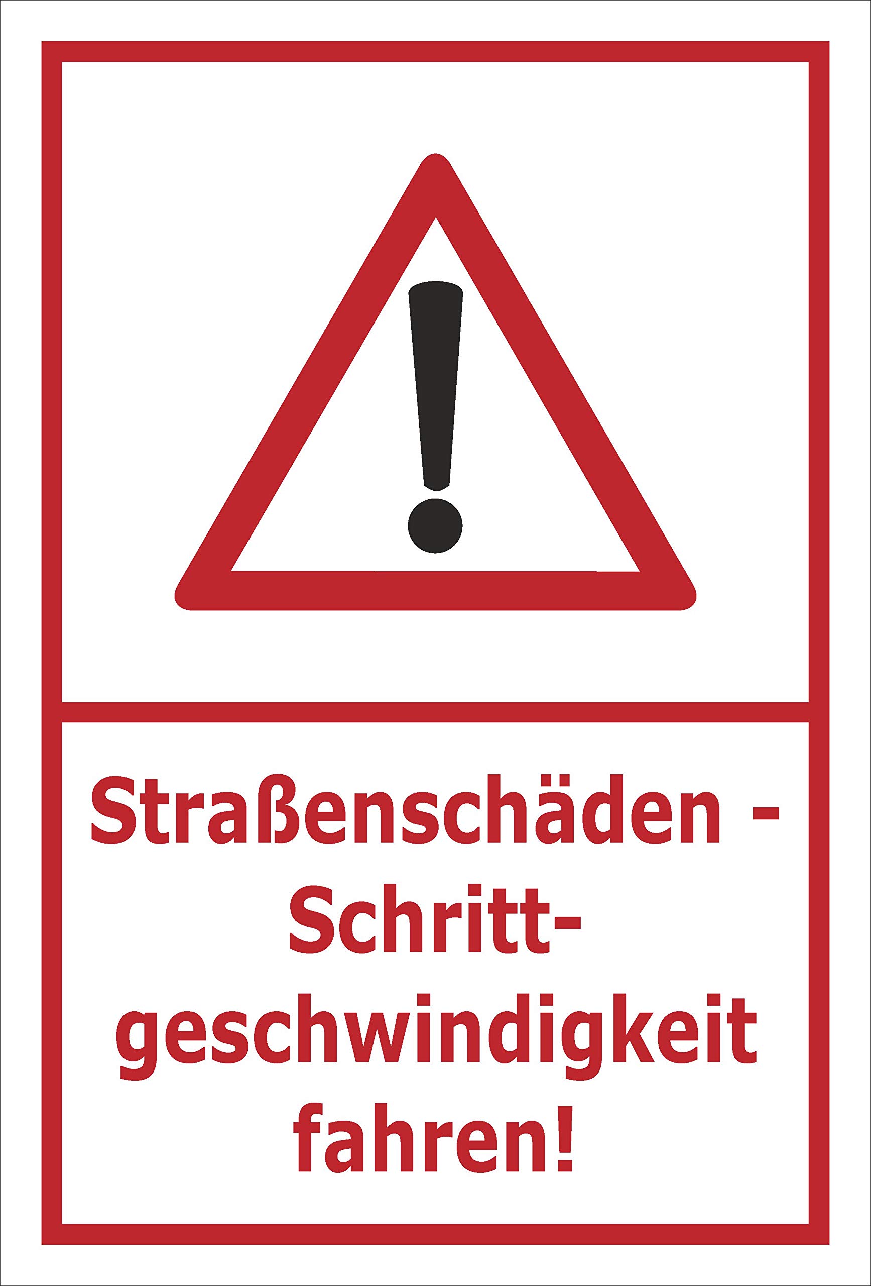 Schild Straßen-schäden - 60x40cm - Bohrlöcher - 3mm Aluverbund – 20 VAR S00018-121-E