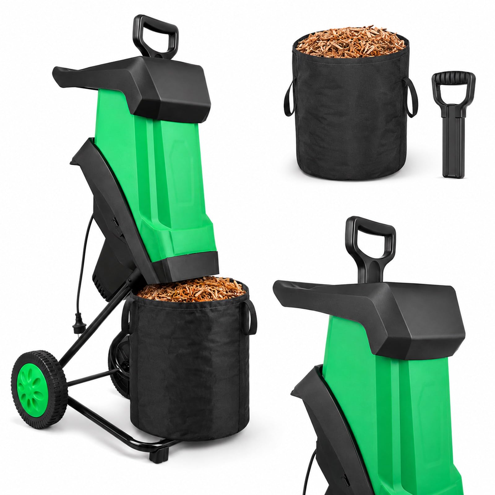 Biotrituratore 2400W, 39 mm per Rami, Potature e Scarti Verdi