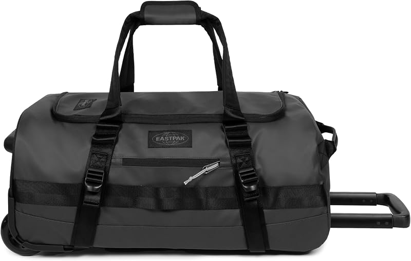 Eastpak Duffel Pack Wheel S – 38L Wheeled Duffel with Telescopic Handle, Convertible Backpack Straps, Weatherproof Finish & Gear Loops