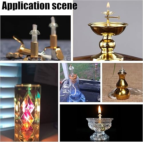 Miniatura 2 de PH PandaHall Mechas de repuesto de 4.7 pulgadas, 20 piezas de tubo de mecha, antorcha de fibra de vidrio para lámparas de aceite, velas de vidrio