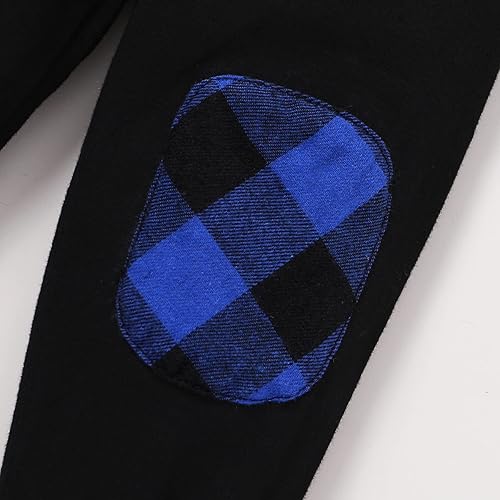 Miniatura 7 de YOUNGER TREE Conjunto de sudadera con capucha para niños pequeños, conjunto de camisa de franela a cuadros para otoño, invierno y primavera