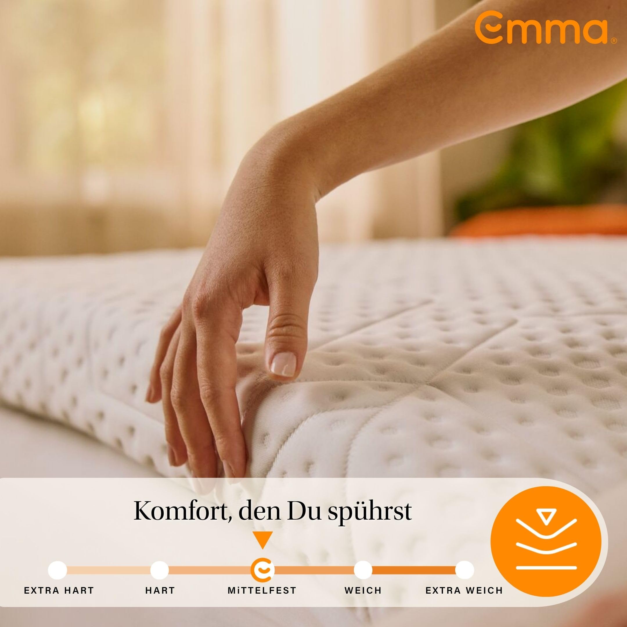 Emma Premium Topper 180x200 | Atmungsaktiver & Klimaregulierender Matratzentopper | 8 cm Höhe | Waschbarer Bezug