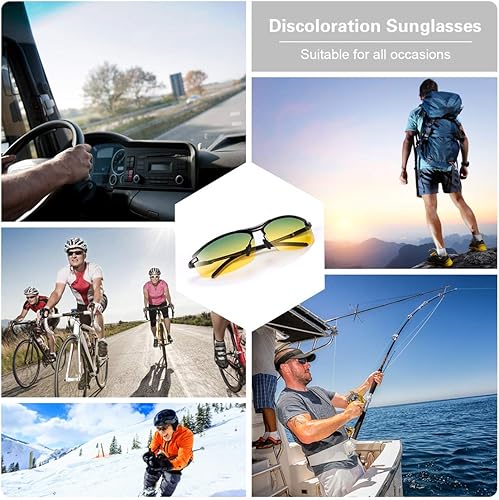 Miniatura 8 de Gafas de sol polarizadas fotocrómicas para hombre Al-Mg marco de metal gafas de conducción deportivas protección UV400 gafas antirreflejos