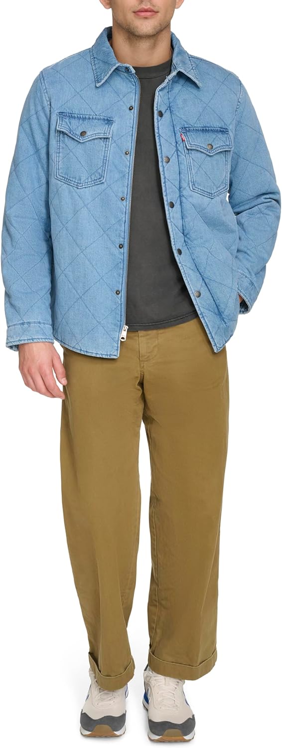 Levi's Men's Diamond Quilted Denim Shacket - Image 2
