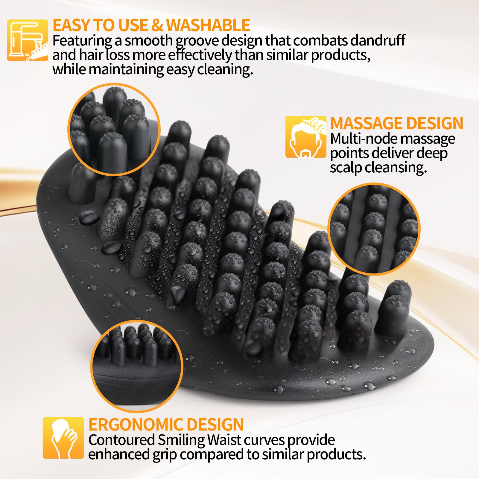 Hair Twist Sponge Brush Wave Pomade for Black Men & Barbers, Washable Afro Curl Brush with Rubber Large Teeth - Image 3