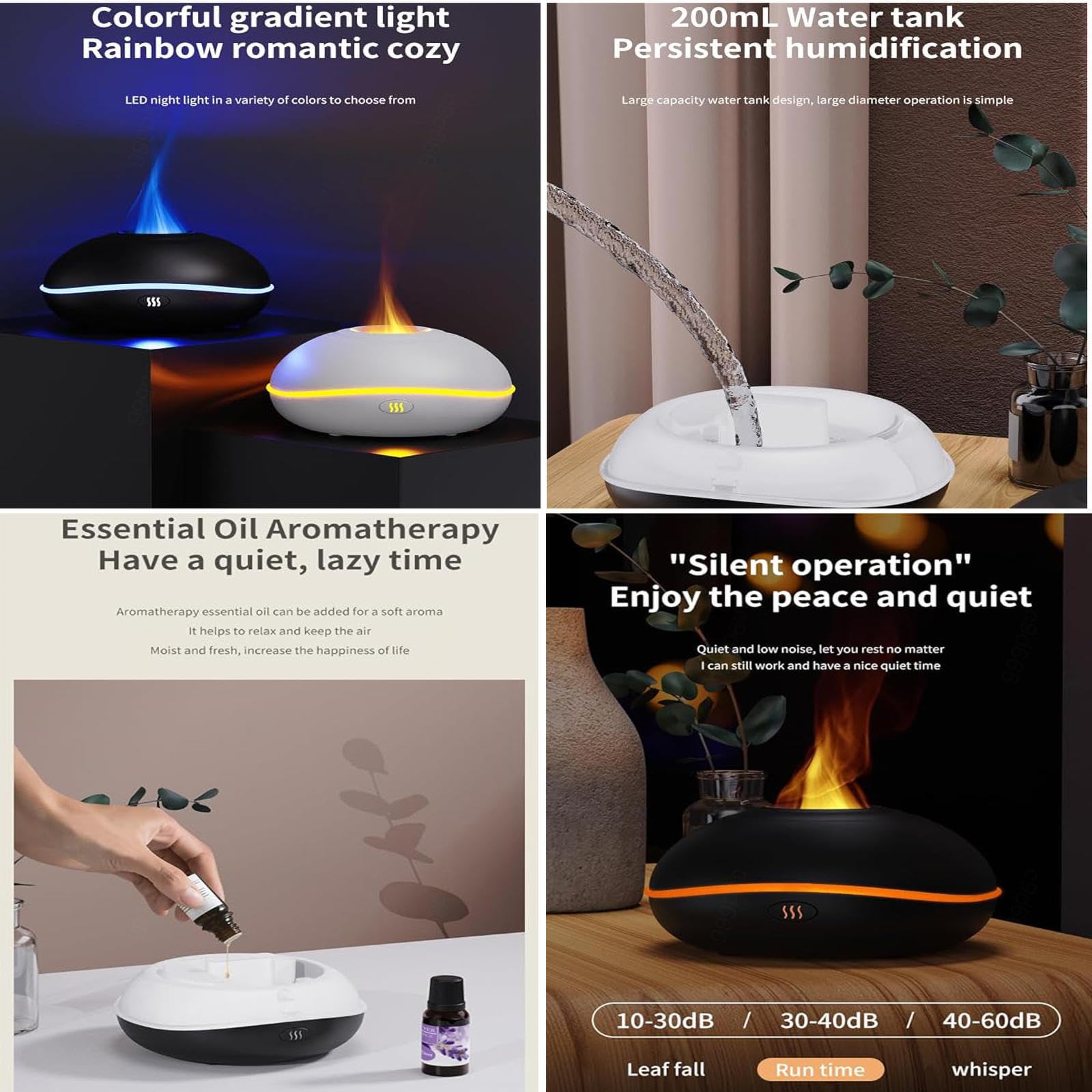 Amazon.co.jp: アロマディフューザー 炎 7種類の炎エフェクト付き