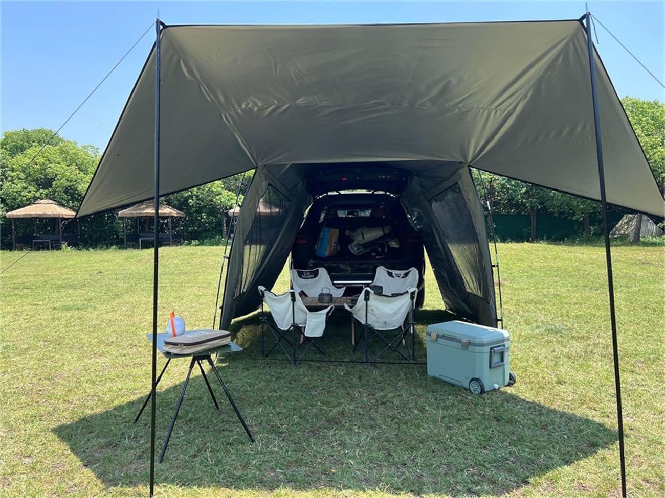 GOTIDY カーサイドタープ ワンタッチ 車 タープ　テンションポール　伸縮版 Amazon.co.jp: GOTIDYカーサイドタープ ワンタッチ 車 タープ
