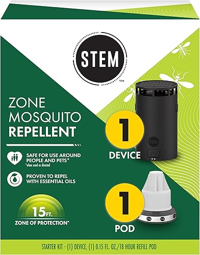 STEM Zone - Dispositivo repelente de mosquitos, protección contra insectos al aire libre fácil de usar con aceites esenciales probados, seguro para