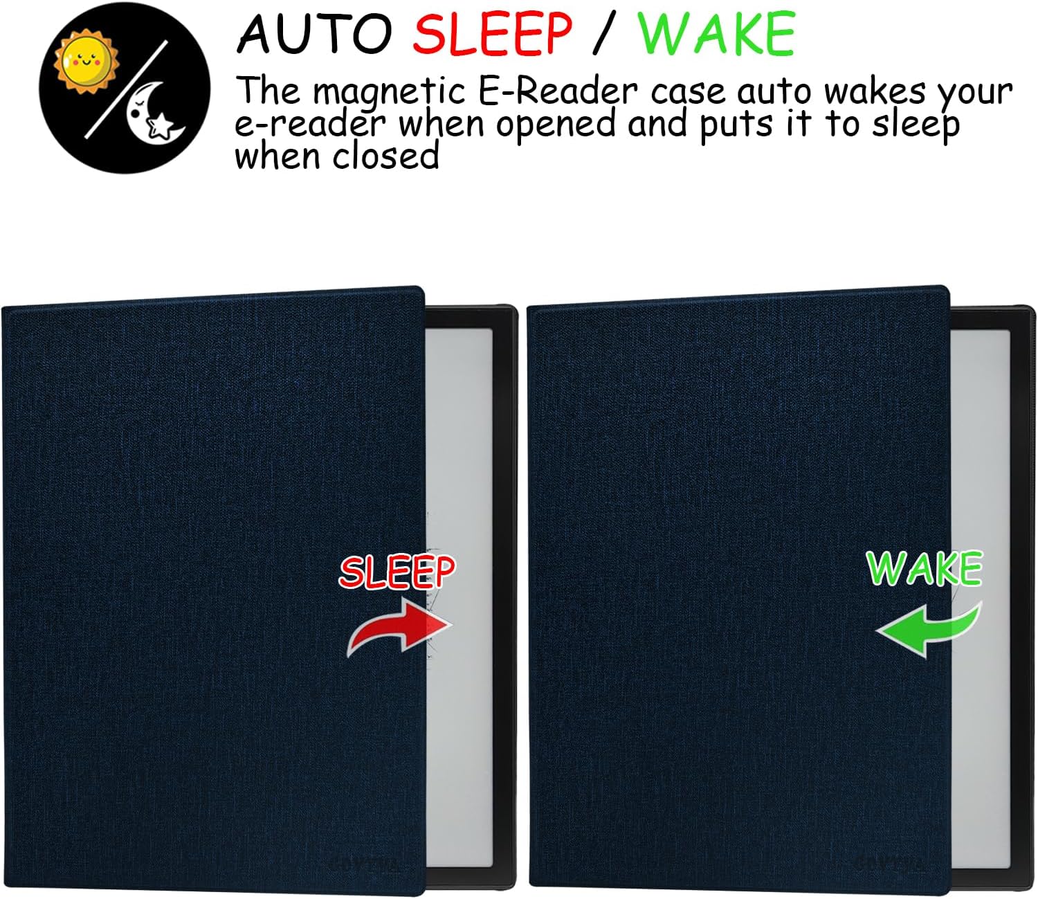 Magnetic Stand Case for Onyx Boox Note Air 4 C/Note Air 3 C (2024/2023 Released) Ultra-Thin Lightweight Leather Cover with Magnetic Pen Buckle, Auto Sleep/Wake (Cloth Bark Blue)