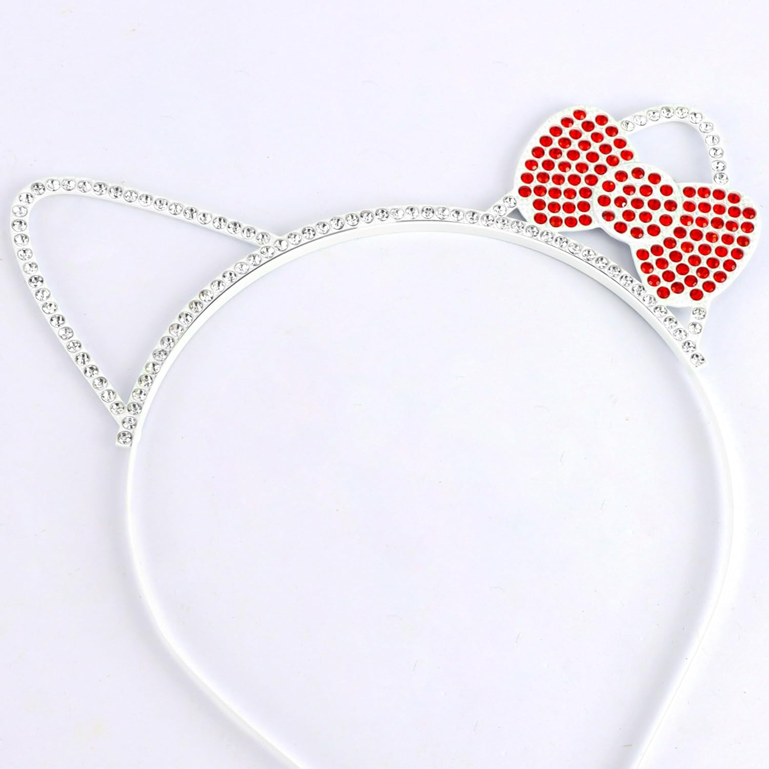 Chanaco Kitty Ears Headbands Cat Party Favors Birthday Decorations Metal Rhinestones Silver Glitter Gabby Hair Accessories Red Bow Cat Headpieces Cute Gifts - Image 7