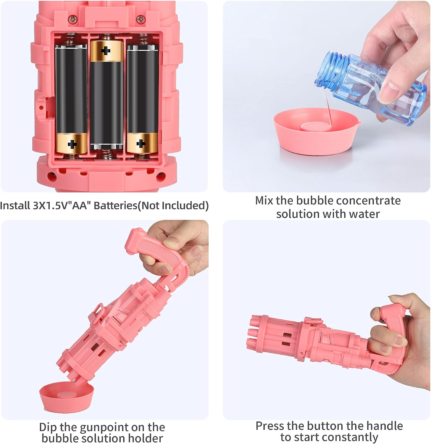 Bubble Machine for Toddlers,2021 Cool Automatic Bubble Maker,Novelty Bubble Blower Outdoor Toys for Kids,Pink