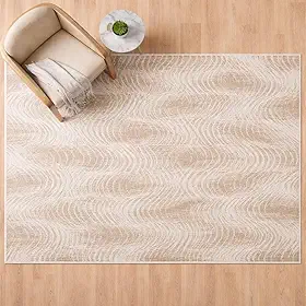 Tapete Antiderrapante Decorativo Sala Quarto 1,50x2,00 m Lavável na Máquina Macio Confortável Ideal para Sala Quarto Resistente Limpeza Fácil Design Elegante Versátil Premium (Creme)