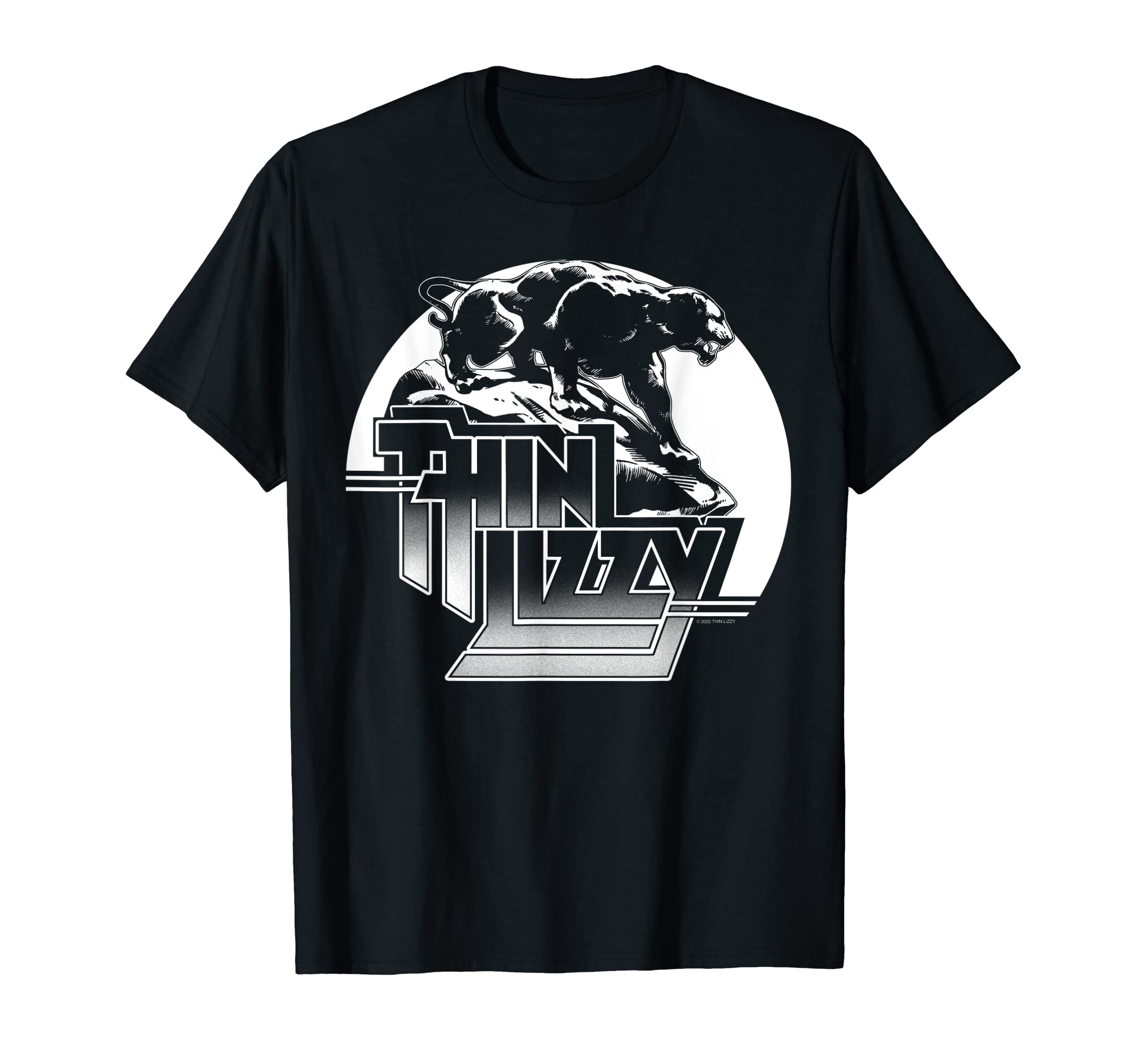Thin Lizzy OfficialThin Lizzy – Night Life Panther Circle T-ShirtOEKO-TEX STANDARD 100