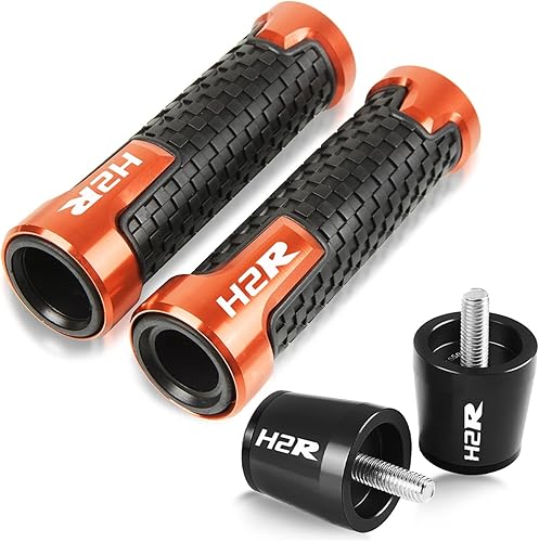 Miniatura 8 de Para Kawasaki H2 H2R 2015 2016 2017 2018 2019 motocicleta antideslizante manillar mano goma agarres manillar extremos tapa tapón 78 pulgadas 0.866