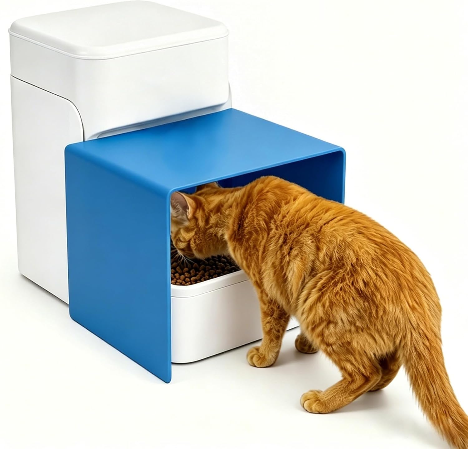 Blue Acrylic Pet Feeder Guard – Anti-Theft Food Barrier for Automatic Cat Feeders 3 Sided 8" Cube 16905-8INCH-BLUE-GUARD-NPF