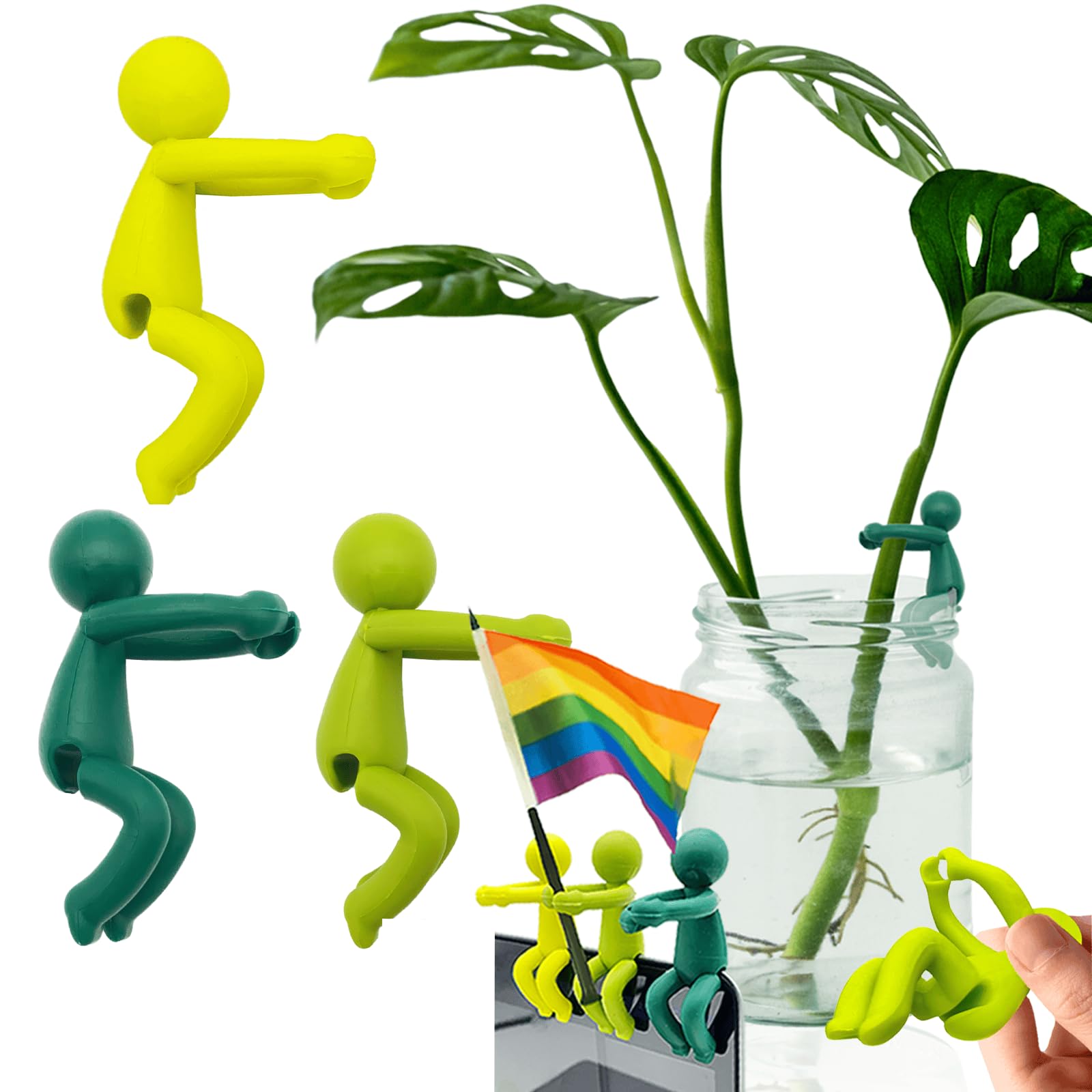 FlaSloth 3PCS Leaf Friend Plant Propagation Buddy: Cute Plant Support for Sprouts, Stems, and Cuttings; Fun and Decorative Indoor Accessories; Ideal Gifts for Plant Lovers