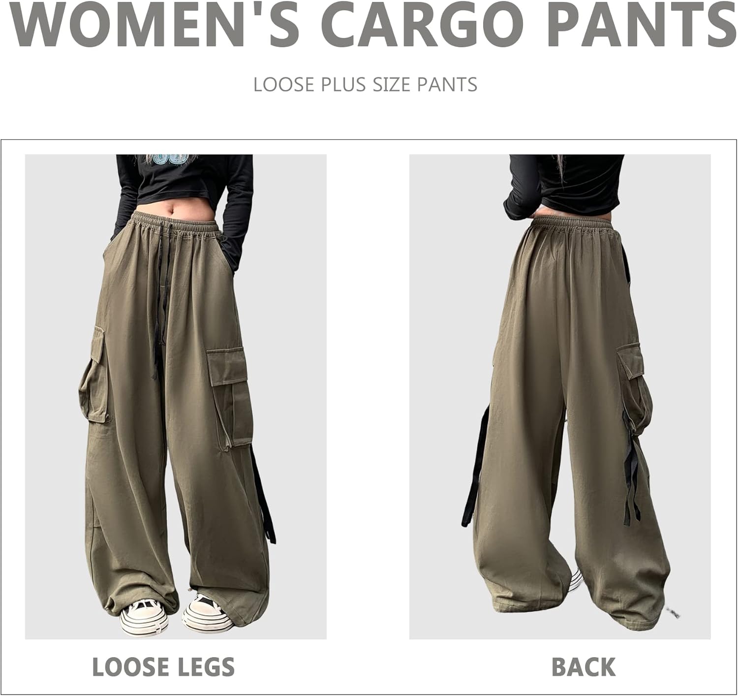 Women's Pants Y2k Cargo Gothic Baggy High Waisted Trousers Harajuku Streetwear Parachute Pants for Men - Image 4