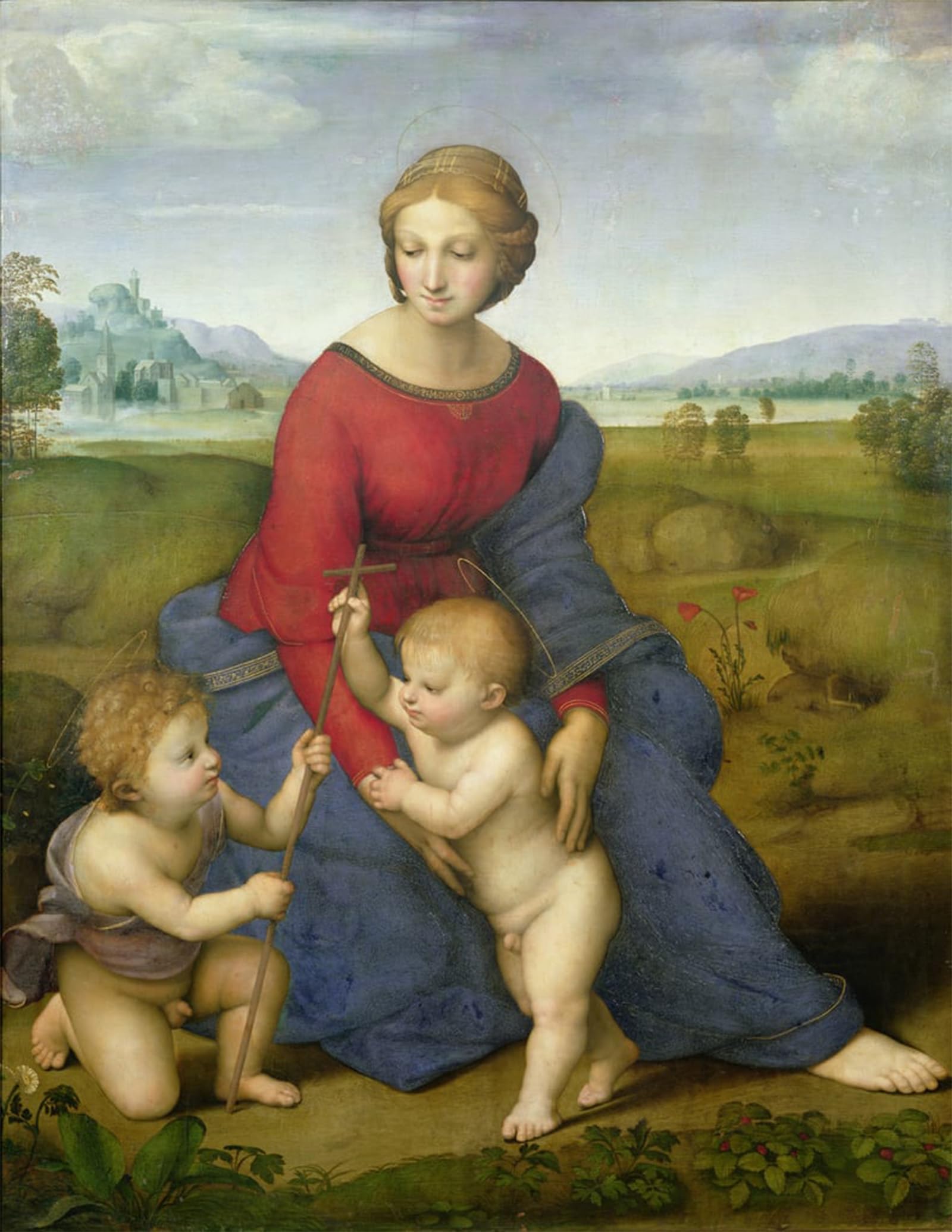 ARTXLXXBN Famous Painting Canvas Artwork Graffiti Print Lady in the Meadow by Raphael Portrait Canvas Image for Home Decor 60x90cm