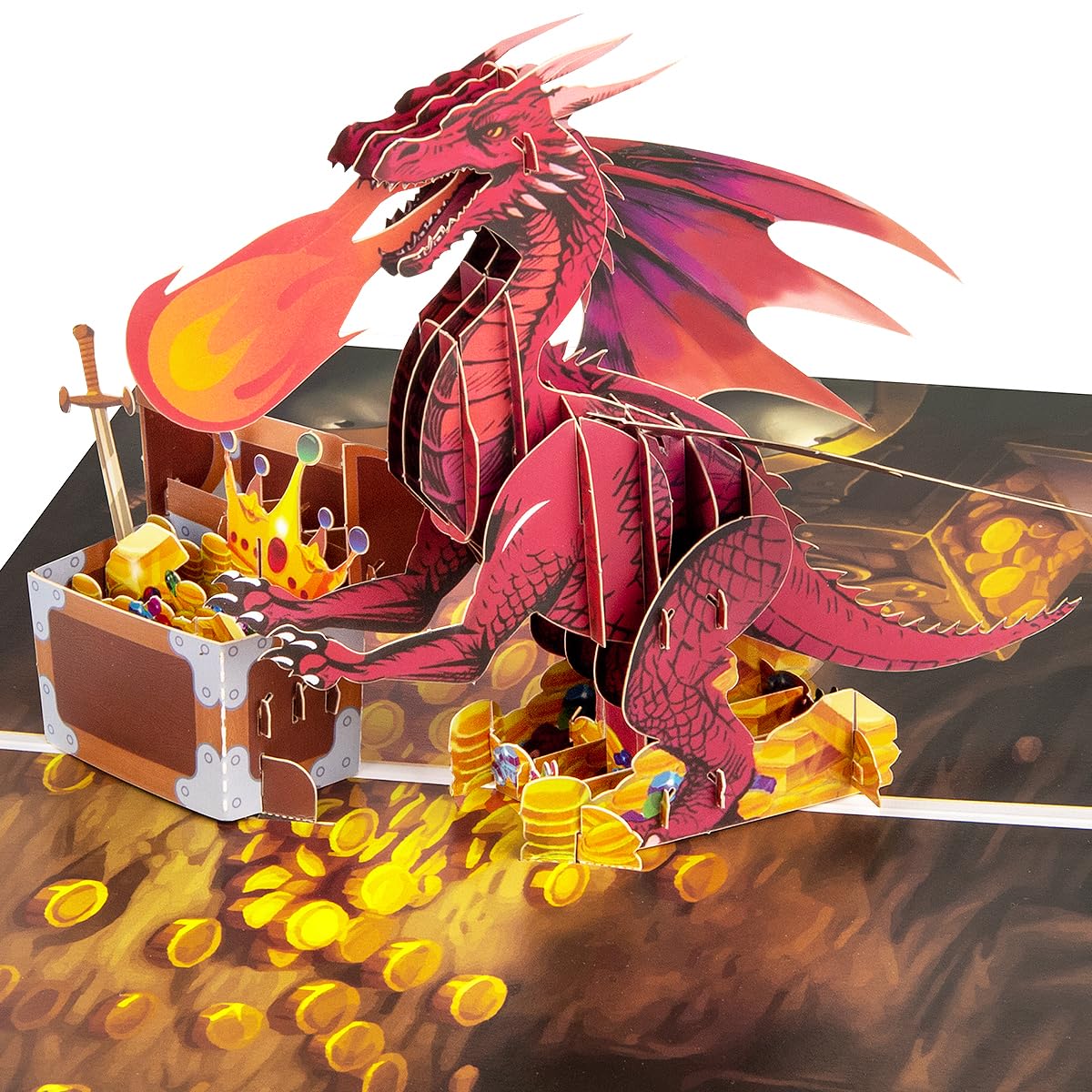 CNLITIHEKA Father Day Pop Up Card for Dad, Dragon Pop Up Card for Boys, Thank You Card for Him, Birthday Card for Husband, All Occasions.