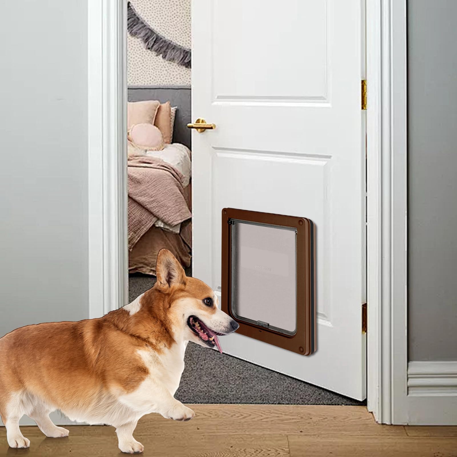 -Klappentor, Innentür für Hunde und Katzen, einfache Installation mit Verstellbarer Passform, Zubehör für Kleintiere als Einstieg, Innentür für Zuhause mit Stabiler Bauweise, Welpen- und Kätzc