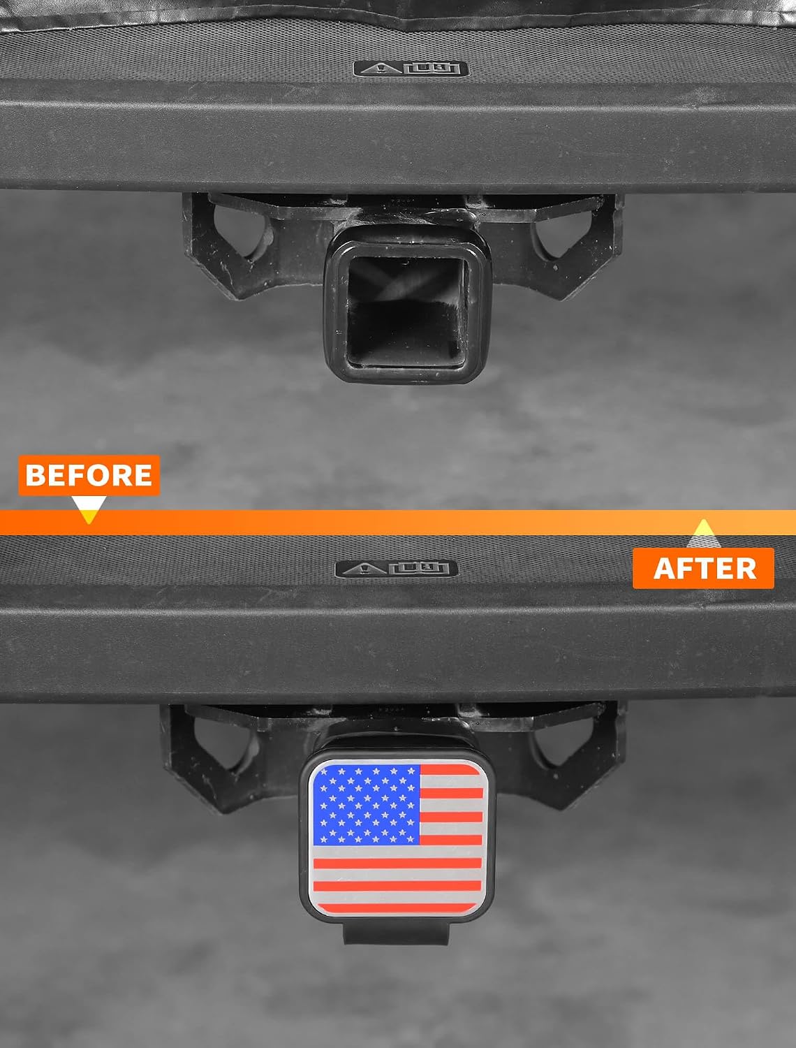 Savadicar 2" Trailer Hitch Receiver Cover with Colored USA Flag Badge – Universal Fit for Ford Toyota Chevrolet Jeep Nissan Dodge RAM Polaris UTV – Tow Hitch Tube Rubber Plug, Dustproof Accessories