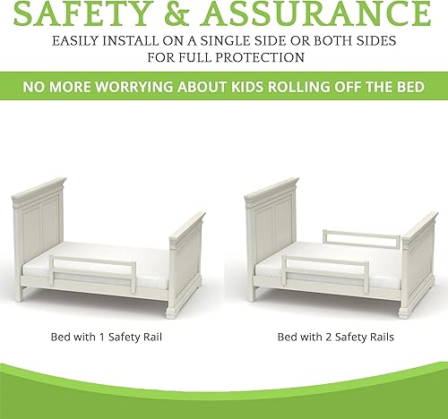 Miniatura 7 de Barandilla de seguridad para bebés, niños y niños - Barandilla de cama de madera maciza para niños pequeños - Fácil instalación - Protección premium