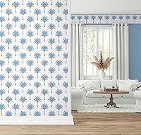 Vista 7 de NextWall Harry & Grace Montgomery - Papel tapiz para despegar y pegar de palma (lago azul)