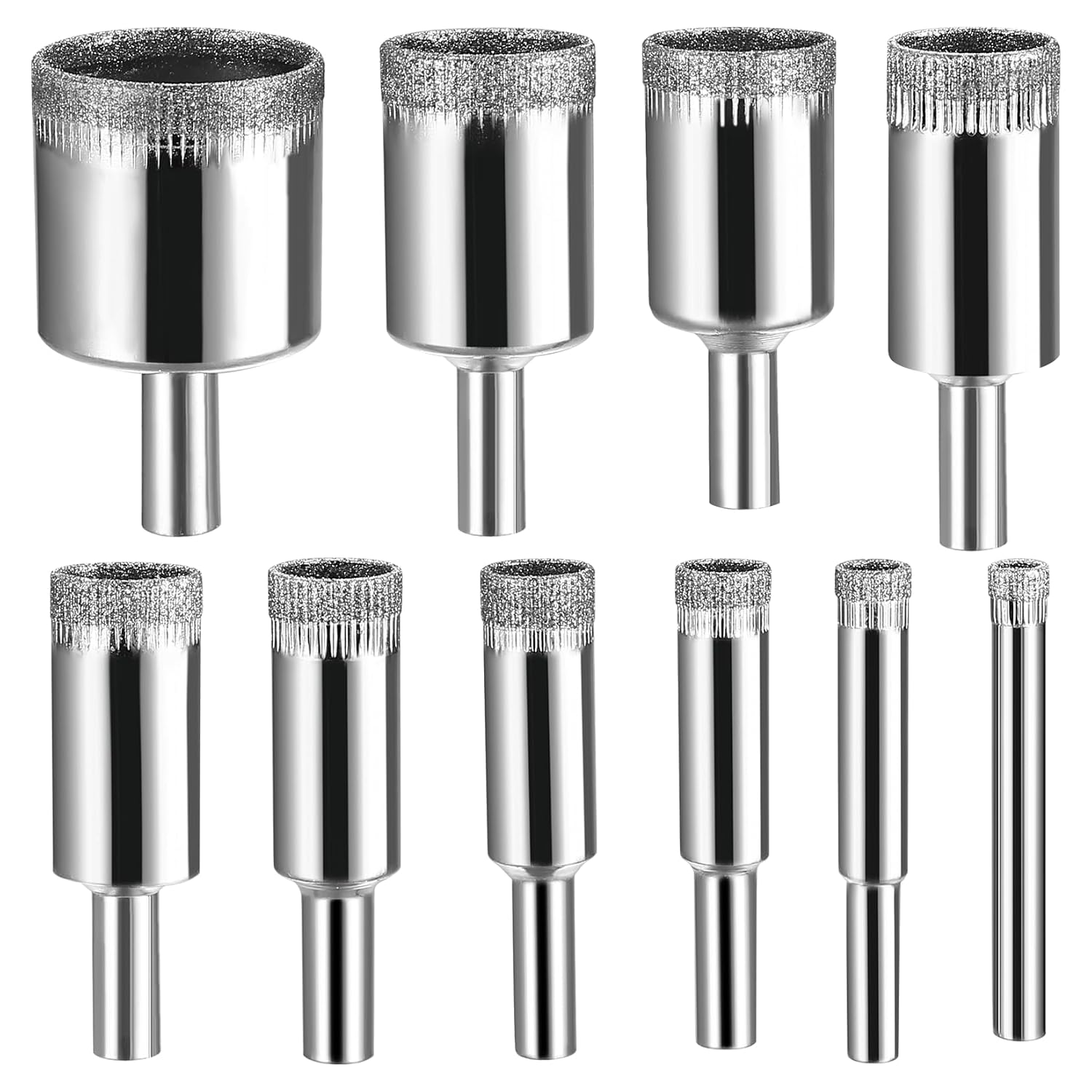 JuWangYing Diamond Drill Bits, 10 Pcs Glass Drill Bits, Diamond Hole