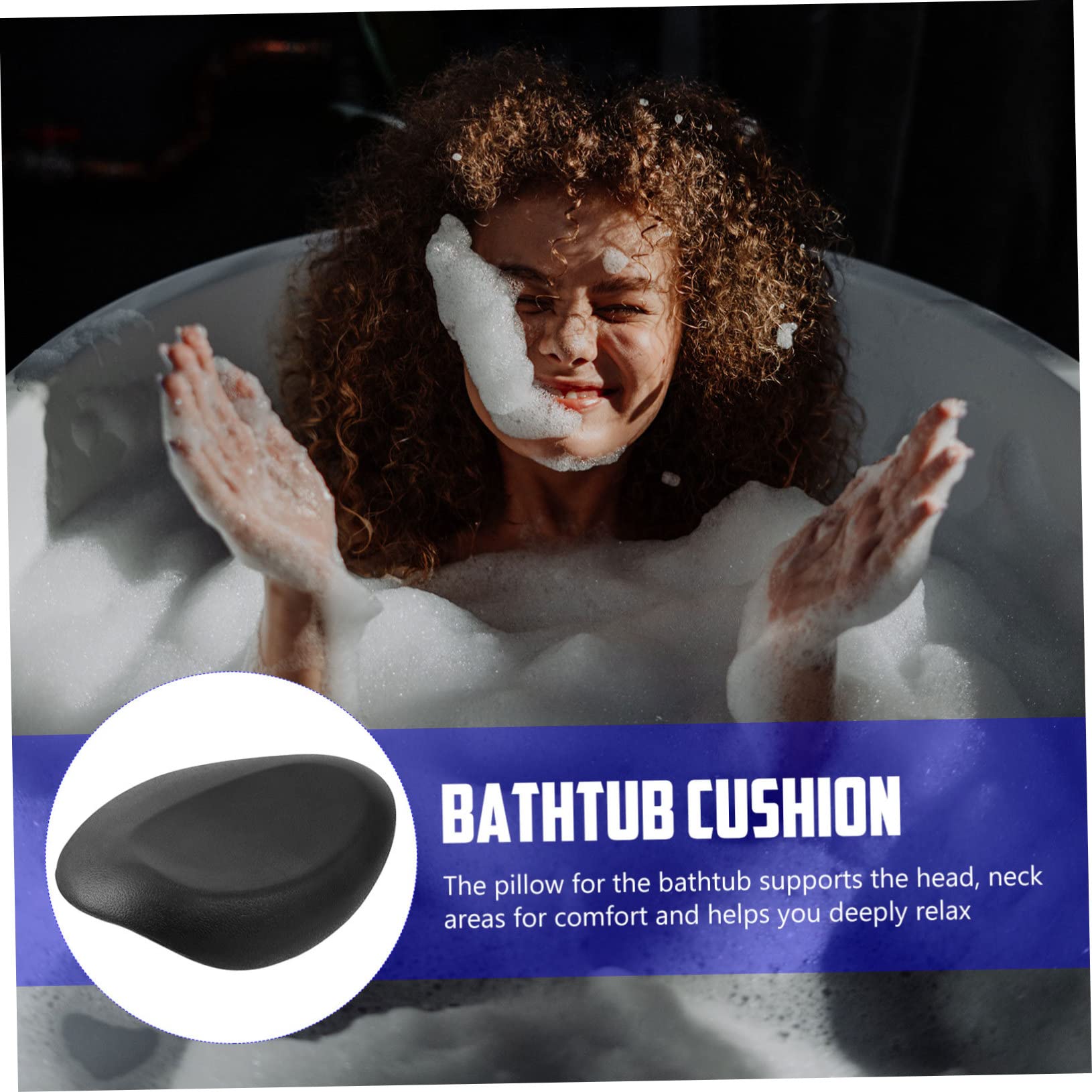 Veemoon Cuscino per Vasca da Bagno Ventosa Supporto per Testa e Collo Adatto Qualsiasi Forma di Vasca o Spa Realizzato in Materiale