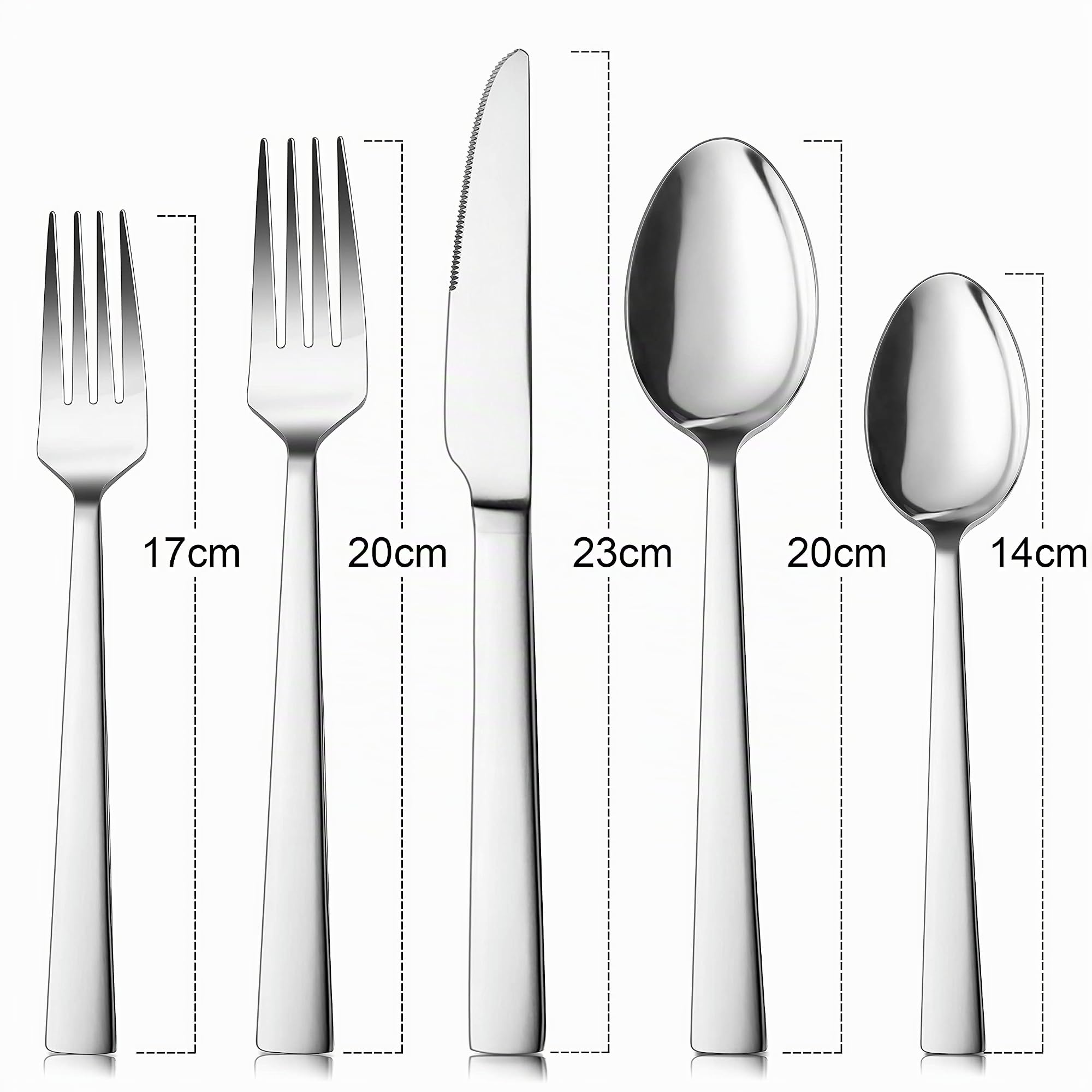 Herogo Besteck Set 12 Personen, 60 teilig Edelstahl Besteckset für Familie