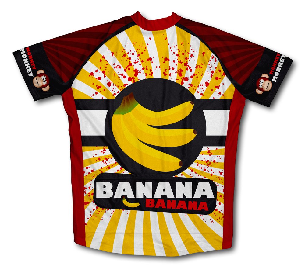 ScudoPro Crazy Banana Monkey Short Sleeve Cycling Jersey for Men - Size 4XL