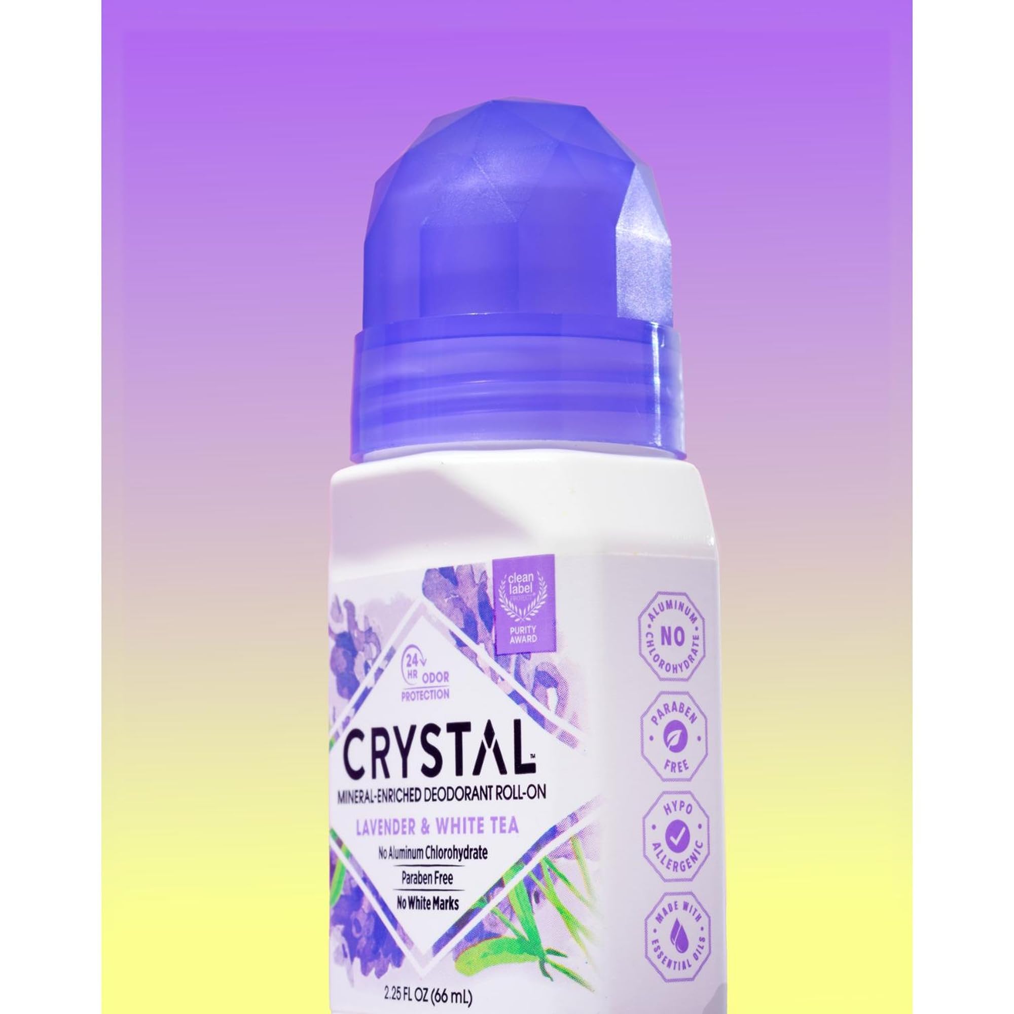 Crystal Deodorant Essenz Roll - On 2.25Oz Lavendel/weißer Tee