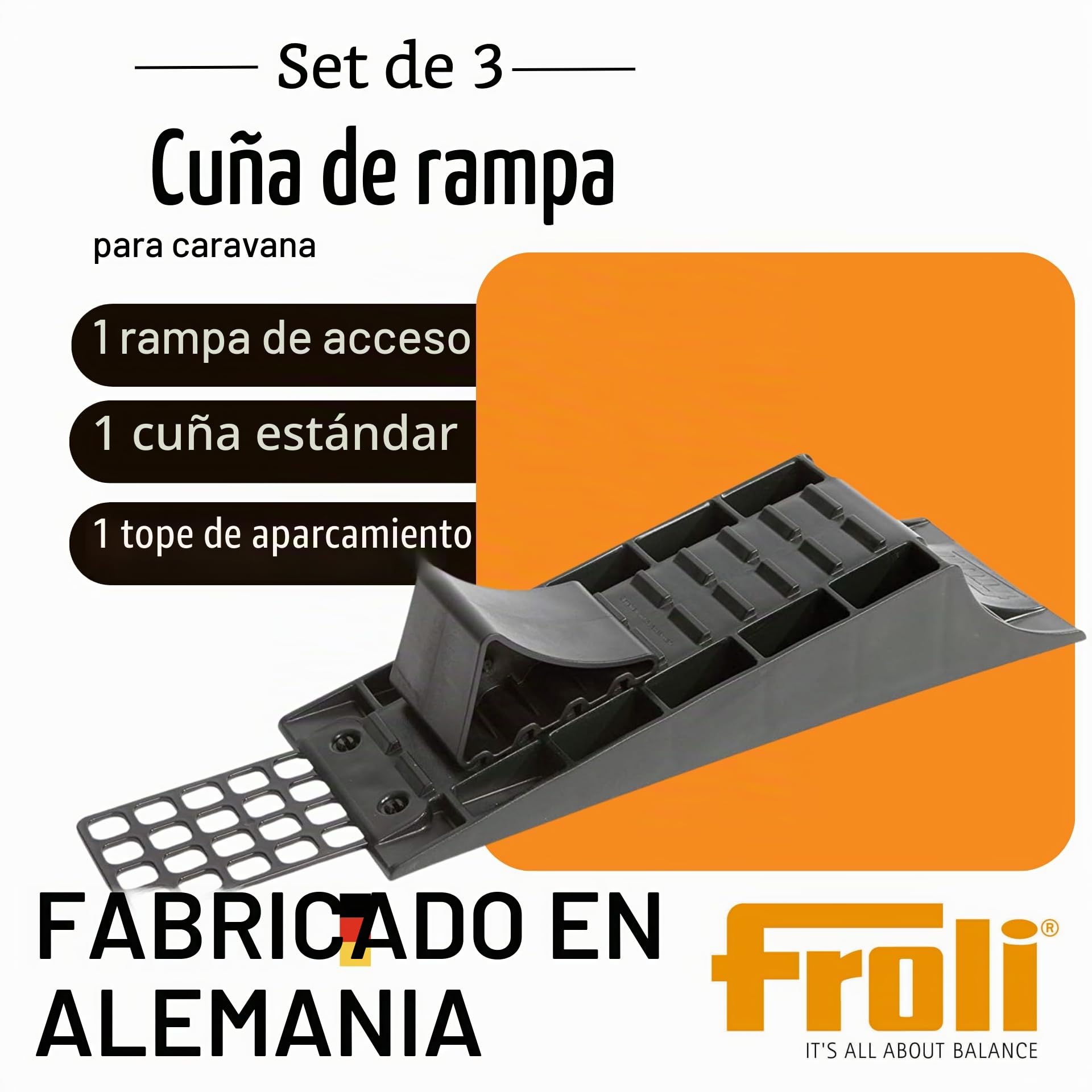 Froli, Estabilizadores Caravana, capacidad de carga de 3 piezas controlada 2.000 kg para una caravana de hasta 8000 kg