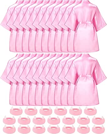Amazon.com: Jecery Paquete de 20 batas de seda satinada para niñas ...