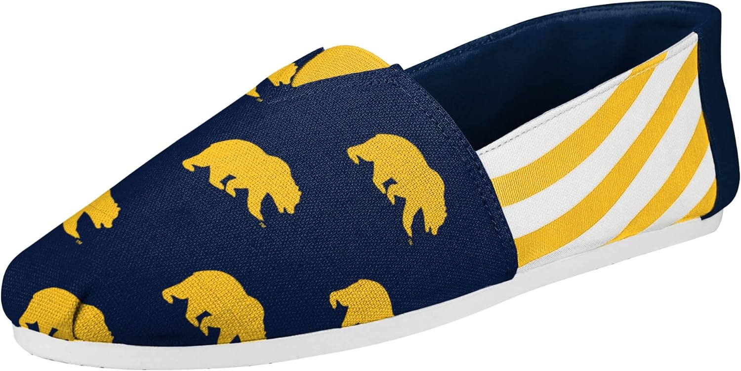 FOCO California Golden Bears NCAA Womens Stripe Canvas Shoes - M