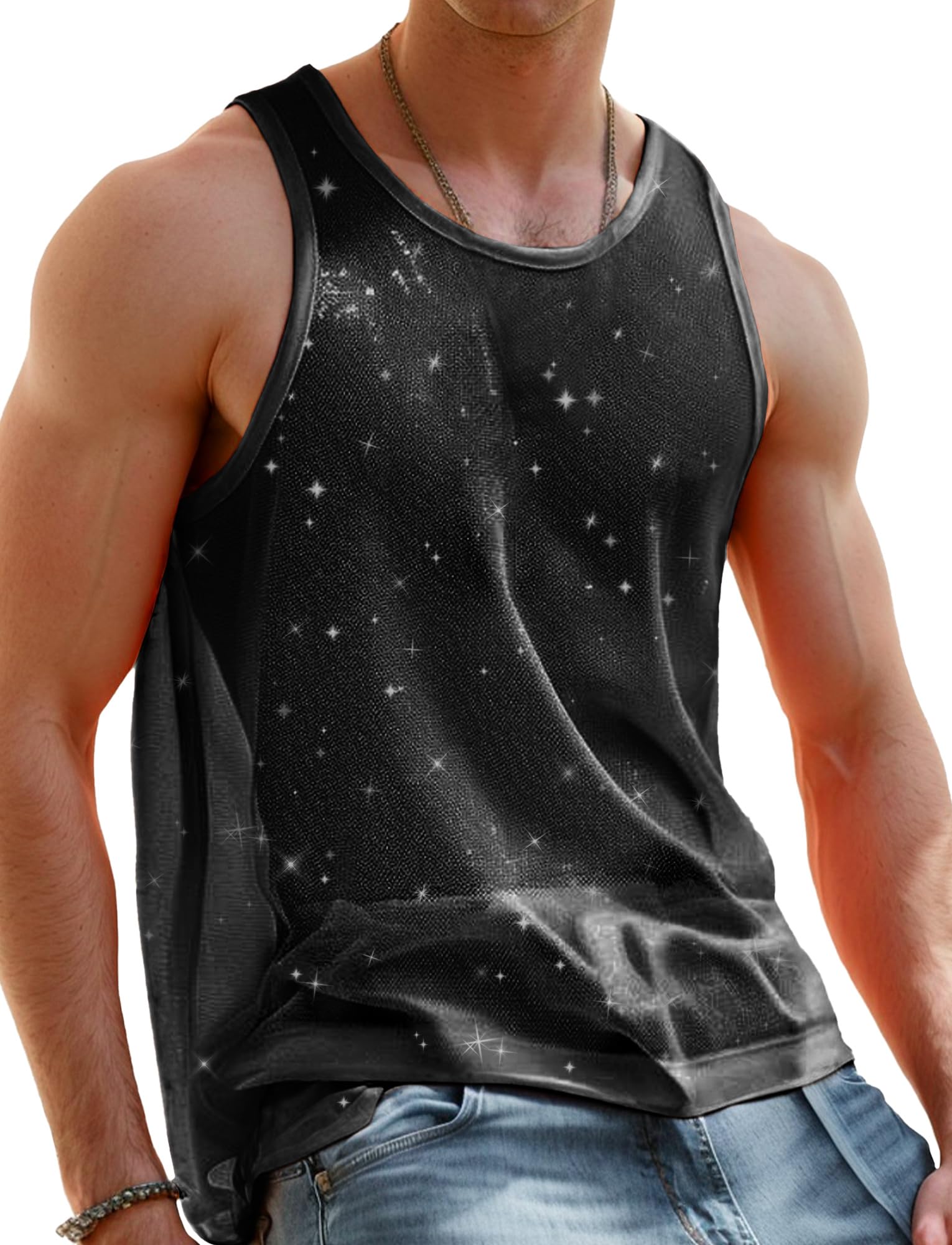 Camiseta de malla para evitar el exceso de sudor en el gimnasio chaleco transpirable de hombre 7