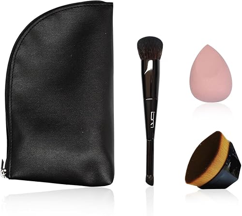 Brush Master Travel Makeup Brushes Set w/Pouch, 5PCS Double Ended Portable Mini 
