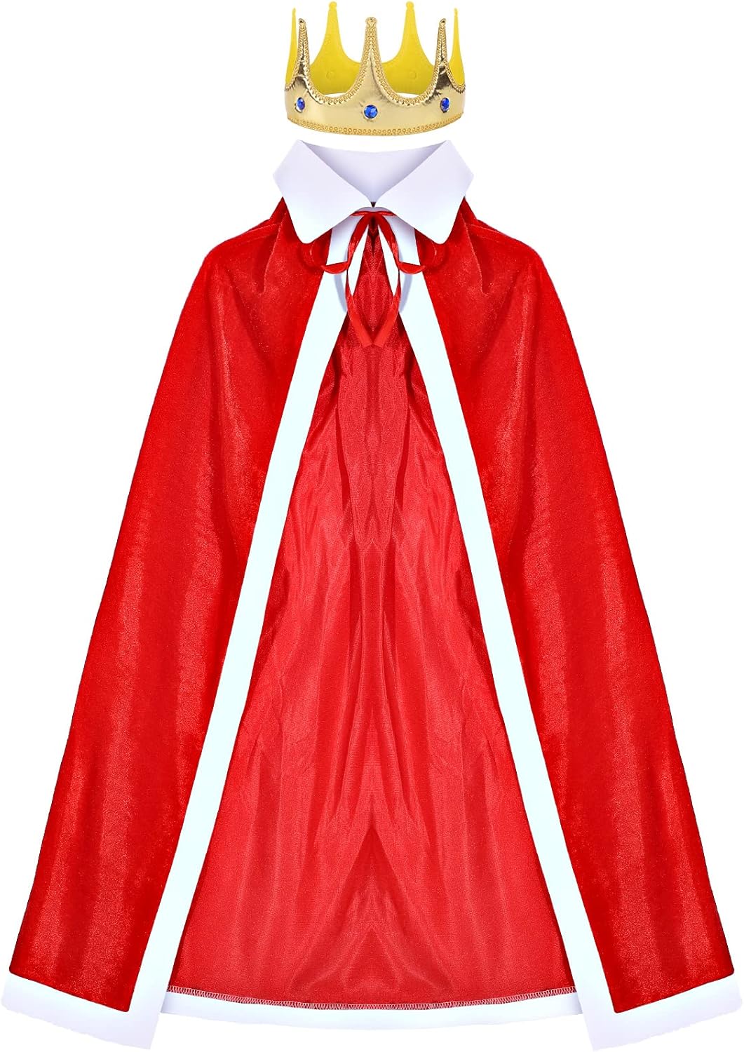 Tisancy 2 Pieces Kids Halloween King Cloak Crown Costume Set Children