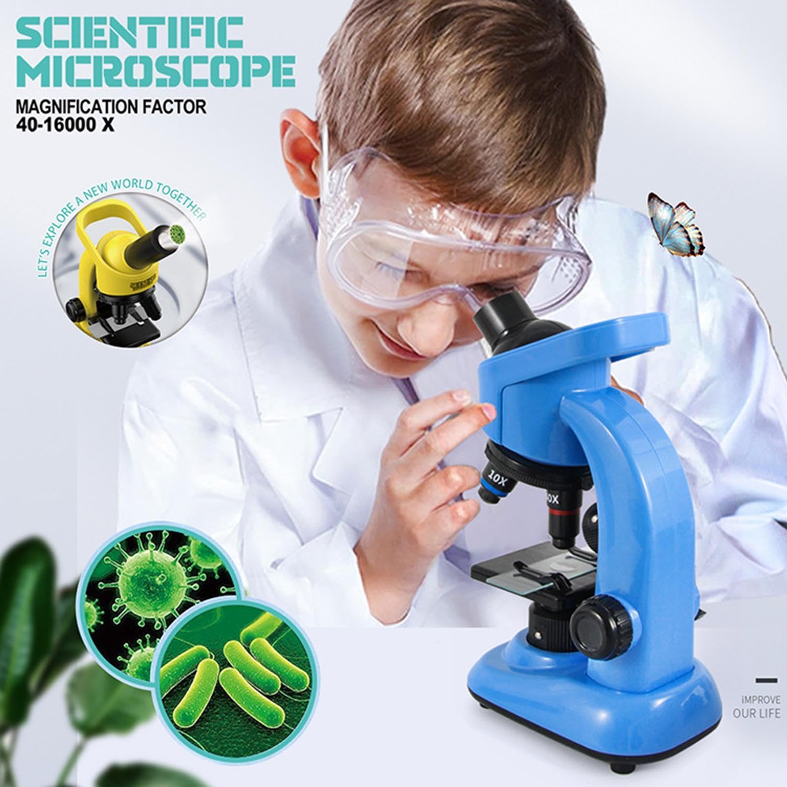 Kit De Microscopio Para Niños Con Luz LED – Aumentos 200X-1200X, Portátil, Ideal Para Estudiantes Y Exploradores De La Naturaleza, Incluye Ajuste De Zoom
