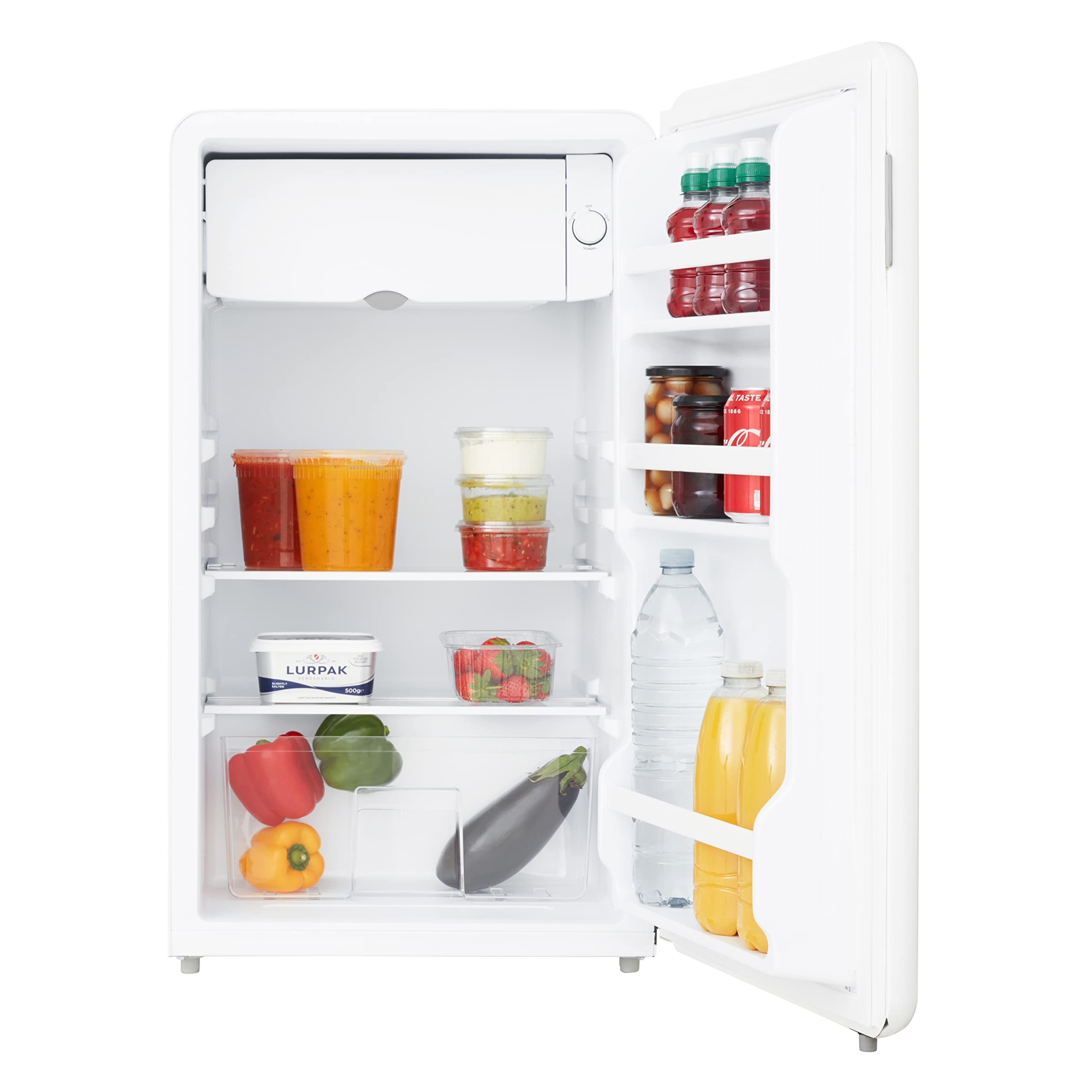 Cookology Retro Freestanding Fridge with Chiller Box, Self Closing Door