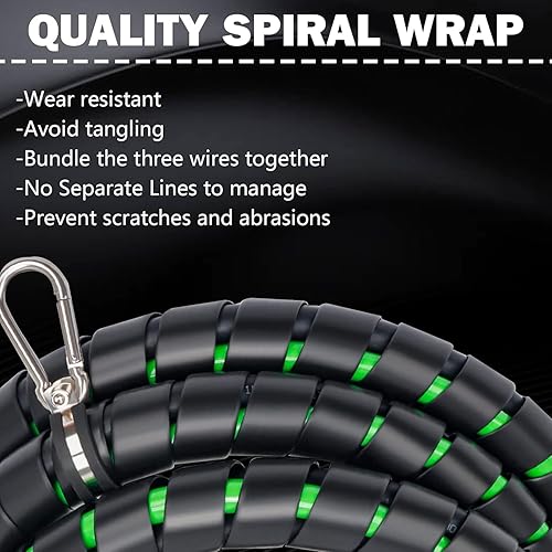 Miniatura 6 de KOOTANS Cable eléctrico ABS 3 en 1 de 15 pies y manguera de goma de 7 vías con servicio de aluminio de emergencia y asas de extensión para