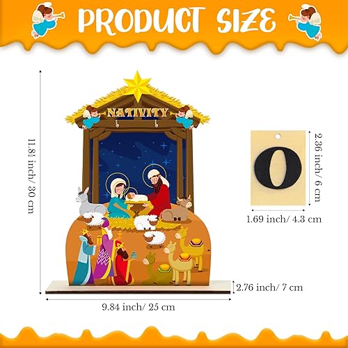 Miniatura 2 de Calendario de Adviento de Navidad, calendario de cuenta regresiva de madera, bloques de escritorio de madera, calendario de Navidad para niños,